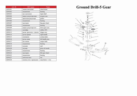 Мотобур ADA Ground Drill 5 + шнек ADA Drill 200/800